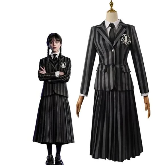Wednesday Addams Costume Schoolgirl High School Uniforms Size: small - Picture 1 of 2